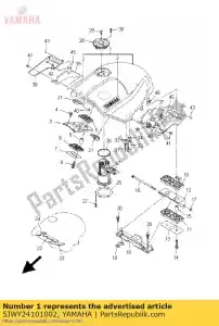 Yamaha 5JWY24101002 fuel tank comp. - Bottom side