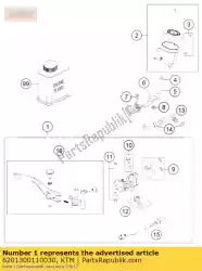 Here you can order the hand brake cylinder cpl. Black from KTM, with part number 6201300110030: