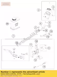 ktm 6201300110030 hand brake cylinder cpl. black - Bottom side