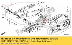 Here you can order the bolt spl 6x20 from Honda, with part number 90119MKSE00:
