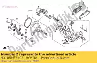 43105MT7405, Honda, jeu de coussinets, rr. frein honda rvf  r rii rvf750r rvf400r 750 400 , Nouveau