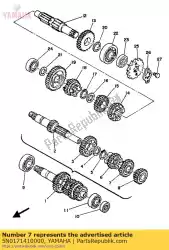 Aqui você pode pedir o engrenagem, 4º pinhão em Yamaha , com o número da peça 5N0171410000: