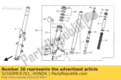 Qui puoi ordinare fork assy., l. Fr. Da Honda , con numero parte 51500MCS761:
