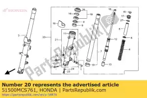 honda 51500MCS761 tenedor assy., l. fr. - Lado inferior