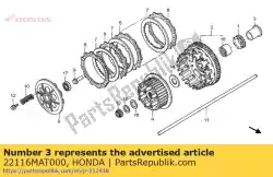 Aqui você pode pedir o guia, embreagem externa em Honda , com o número da peça 22116MAT000: