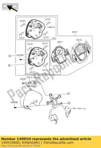 kawasaki 140910600 cover,meter,lwr er650b6f - Bottom side