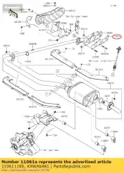 Qui puoi ordinare 01 guarnizione da Kawasaki , con numero parte 110611186: