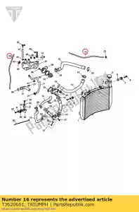 triumph T3620661 embout embouti du liquide de refroidissement - La partie au fond