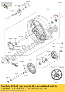 kawasaki 920490723 seal-olie, 27x52x5 zr1000dcf - Onderkant