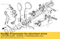 kabelcomp., koppeling van Honda, met onderdeel nummer 22870MCZ000, bestel je hier online: