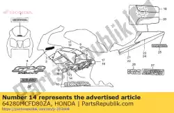 Qui puoi ordinare segna a, l. Cappuccio inferiore (## da Honda , con numero parte 64280MCFD80ZA:
