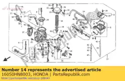 Here you can order the spring, compression coil from Honda, with part number 16050HN8003: