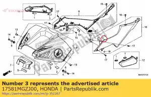 Honda 17581MGZJ00 sluiting b, dubbele vergrendeling, 20 - Onderkant