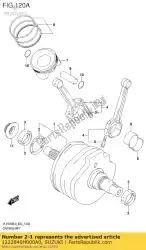 Here you can order the bearing,crank t from Suzuki, with part number 1222840H000A0: