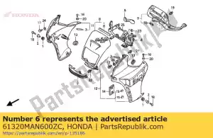 Honda 61320MAN600ZC ensemble capot, supérieur * type9 * - La partie au fond