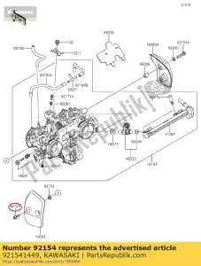 Kawasaki 921541449 bolt,socket,5x16 - Bottom side