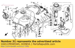 Ici, vous pouvez commander le filtre, carburant auprès de Honda , avec le numéro de pièce 16011MEWD40: