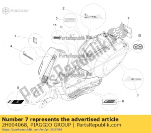 aprilia 2H004068 kit de pasamanería sport - Lado izquierdo