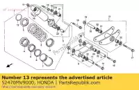 52470MV9000, Honda, Braccio completo, cuscino honda cbr 600 1991 1992 1993 1994 1997 1998, Nuovo