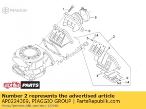 aprilia AP0224389 reed valve assy - La partie au fond