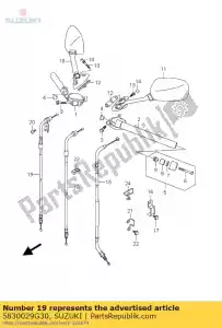 Suzuki 5830029G30 cable, acelerador - Lado inferior