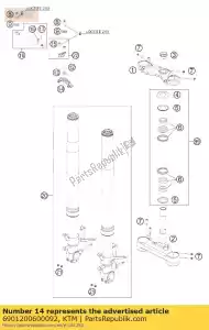 ktm 6901200600092 suporte de amortecedor de direção 09 - Lado inferior