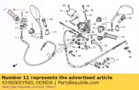 43460KEY900, Honda, geleider, remkabel honda nes pes sh 125 150 2005 2006 2007 2008 2009 2010 2011 2012 2013, Nieuw