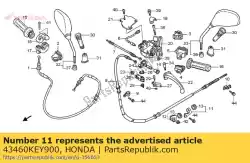 Aquí puede pedir conjunto de guía, cable de freno de Honda , con el número de pieza 43460KEY900: