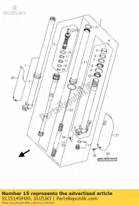 suzuki 5135149H00 boulon, fourche - La partie au fond