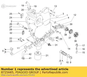 Piaggio Group 8725685 flywheel case cover - Bottom side