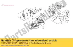 Here you can order the base, l. Fr. Winker from Honda, with part number 33453GY1901: