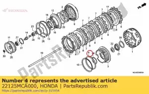 Honda 22125MCA000 asiento, judder spring - Lado inferior