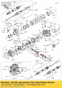 Kawasaki 131391097 shifter, differenziale - Il fondo