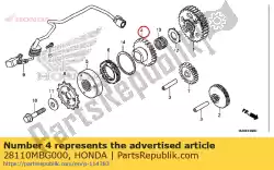 gear comp., startkoppeling (39t) van Honda, met onderdeel nummer 28110MBG000, bestel je hier online: