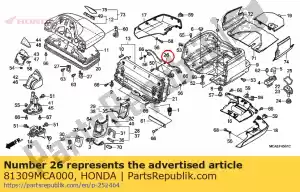 Honda 81309MCA000 cover, trunk catch - Bottom side