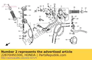 honda 22870HN1000 cable comp., embrague - Lado inferior