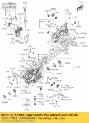 Tutaj możesz zamówić 01 uszczelka, obudowa, prawa strona od Kawasaki , z numerem części 11061Y061: