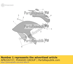 Aprilia AP8226727, Vorderer kotflügel. schwarz, OEM: Aprilia AP8226727