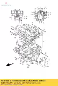 Suzuki 0910309009 tornillo 9x105 - Lado inferior