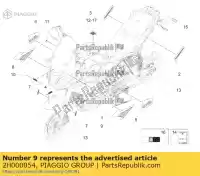 2H000054, Piaggio Group, Decalque da capa frontal esquerda aprilia  caponord zd4vk000, zd4vka, zd4vk001, zd4vka01 1200 2013 2014 2015 2016, Novo