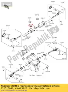 Kawasaki 230510042 lâmpada de sinal de suporte, lh - Lado inferior