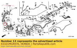 Qui puoi ordinare sottotubo g, freno da Honda , con numero parte 43321MCA970: