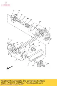 yamaha 9321117X0100 o-ring - Bottom side