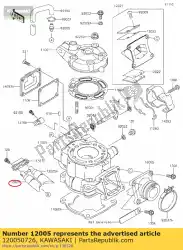 Qui puoi ordinare valvola di scarico da Kawasaki , con numero parte 120050726: