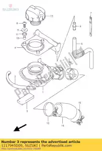 suzuki 1117945D00 pad, hoofdbedekking - Onderkant