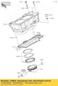 kawasaki 130020007 pin-piston er650a6s - Onderkant