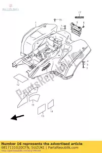 suzuki 6817131G20CFN emblema, guardabarros trasero - Lado inferior