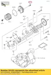 Here you can order the bolt,6x16 from Kawasaki, with part number 921530695: