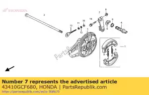 Honda 43410GCF680 brazo, rr. freno - Lado inferior