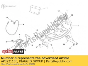 aprilia AP8221185 rotação de sela - Lado inferior